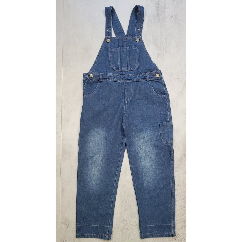 Girls Youth Size 8 Denim Blue Overalls Carpenter Style Adjustable Straps